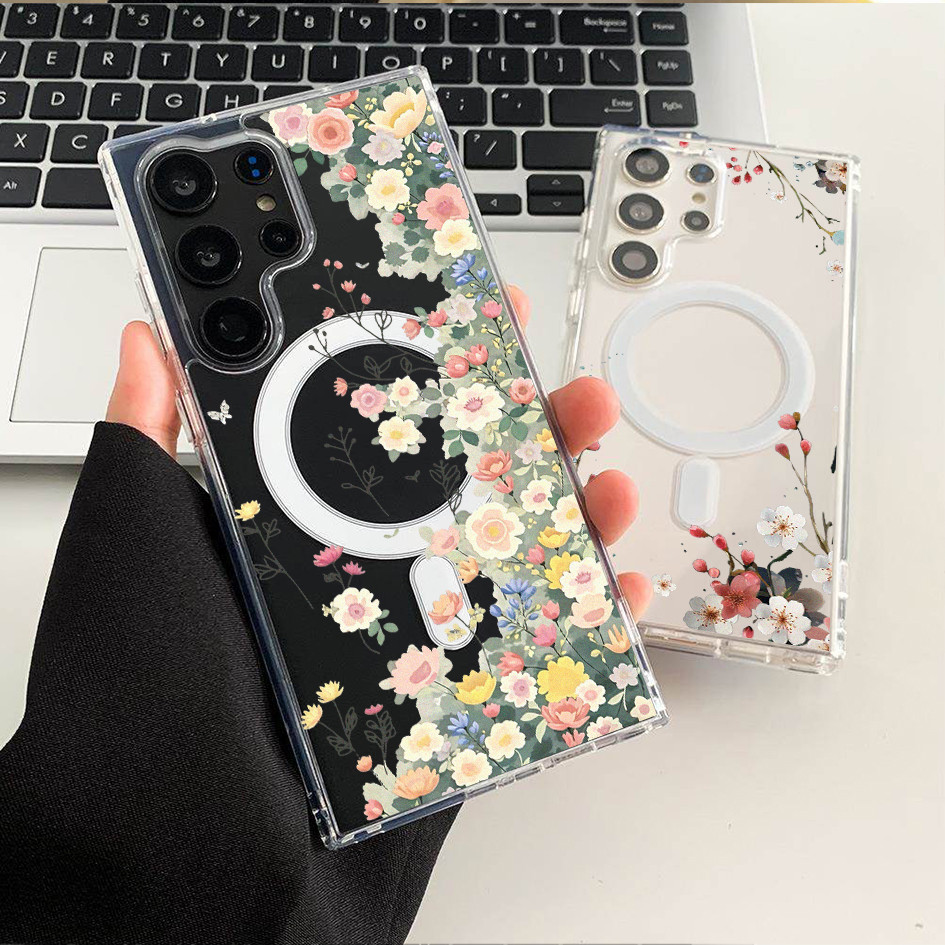 Hard Clear แม่เหล็กเคสโทรศัพท์สําหรับ Samsung S26 Ultra S25 Ultra S24 FE S24U S23U S22 A17 A56 A55 S25 + S20 FE กันกระแทก Samsung Cover