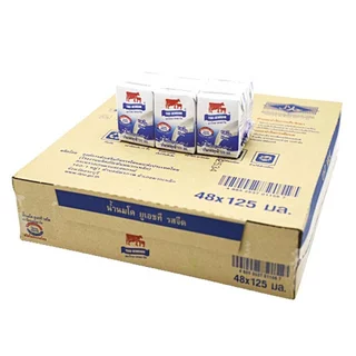 ไทยเดนมาร์ค นมกล่อง UHT รสจืด 125 มล.( นมวัวแดง ขายยกลัง) / Thai-Denmark Plain Milk 125 ml 48 Boxes