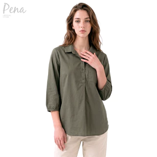 Pena House เสื้อเชิ้ตคอปกแขน 3 ส่วน สไตล์แคชชวล รุ่น POSL052606