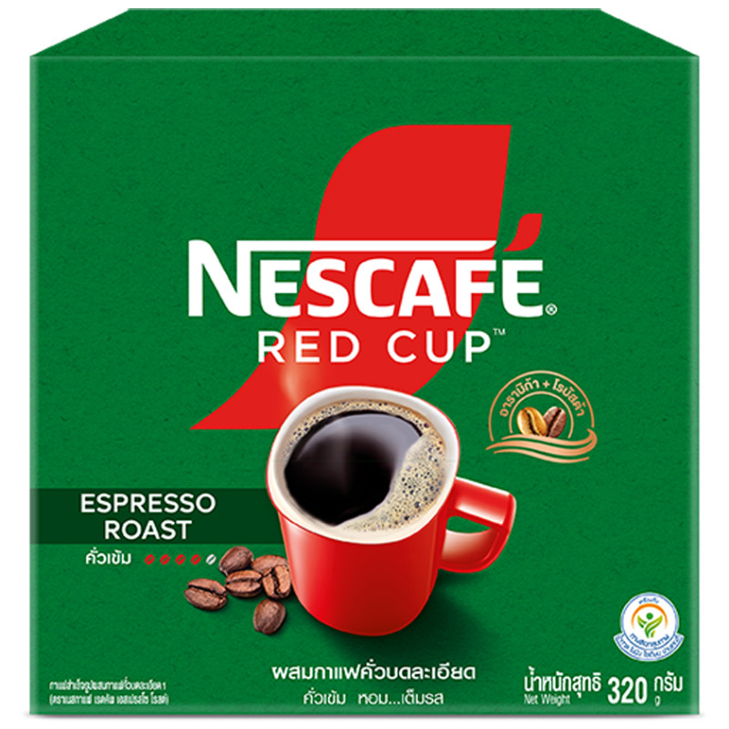 เนสกาแฟเรดคัพเอสเปรสโซโรสต์กาแฟสำเร็จรูปผสมกาแฟคั่วบดละเอียด 320ก Nescafe Red Cup Espresso 320g [8850124079718 ]