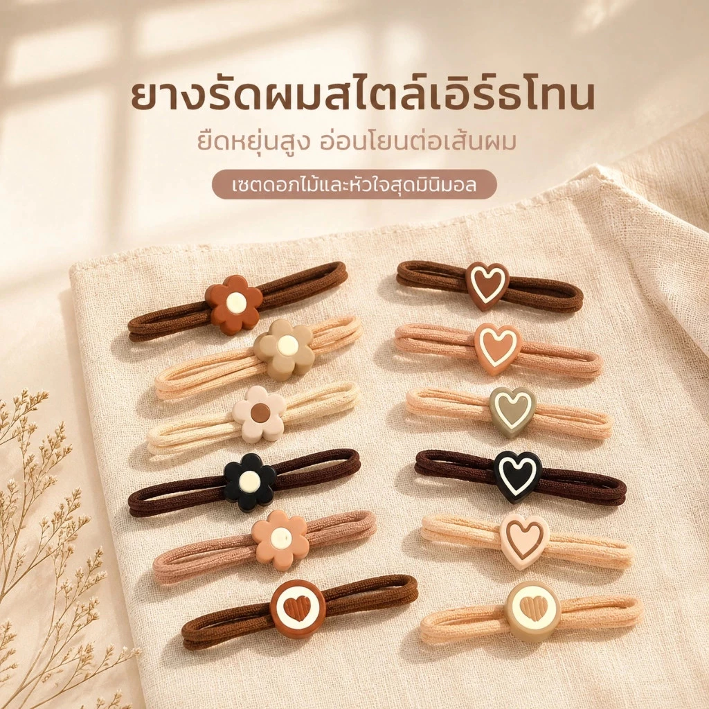 BLIVO ยางมัดผมสไตล์เกาหลี 5 ชิ้น แฮนด์เมด ยืดหยุ่นสูงสุด ทนทาน สีดำ สำหรับผมทุกประเภท พร้อมส่ง