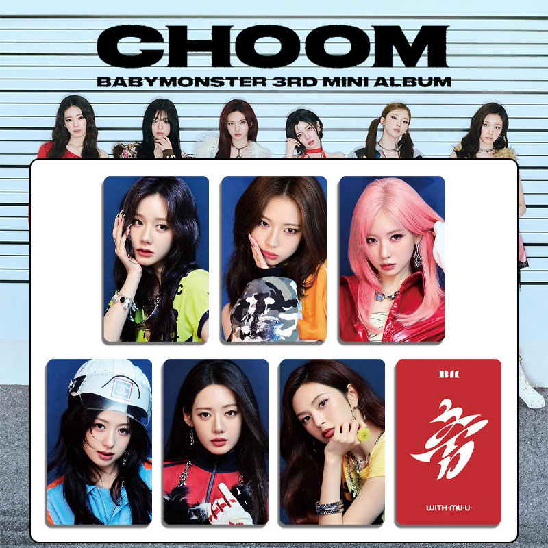 5-6pcs BM CHOOM 3mini อัลบั้ม Lomo การ์ด AHYEON ASA HEADLINER 2ND ANNIVERSARY HOT SAUCE โปสการ์ด WE 