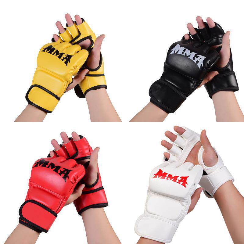 2026 สินค้าใหม่ถุงมือชกมวยครึ่งนิ้วเด็ก Sanda Fighting UFC ถุงมือมวยไทยต่อสู้การฝึกอบรม MMA นวมชกมวย20260602 2026新品半指拳击手套 儿童散打格斗UFC拳套 泰拳搏击训练MMA拳击手套20260602