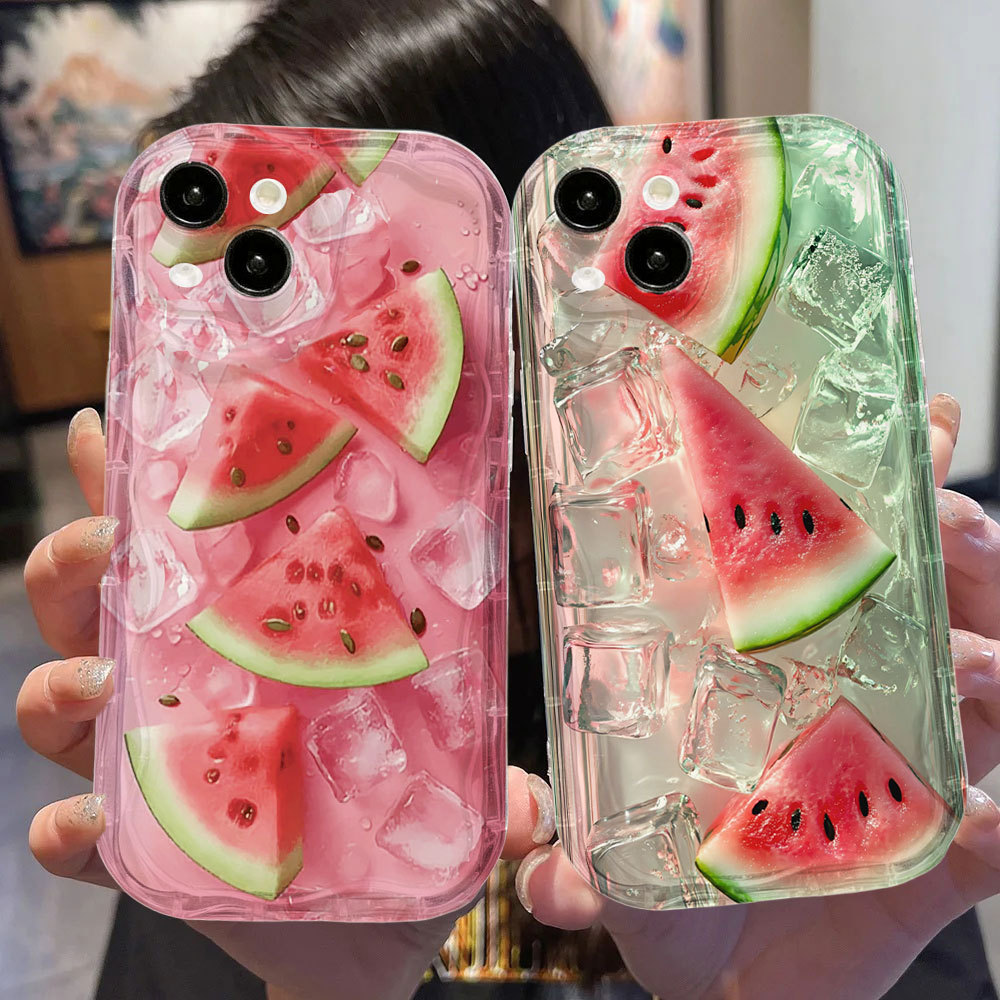 ฤดูร้อนแตงโมน้ําแข็งพิมพ์โทรศัพท์มือถือสําหรับ Motorola Moto G15 G35 G75 G84 G54 G30 Edge 50 Fusion 