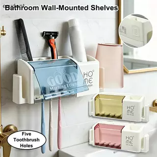 Erudent Multi Functional ติดผนังห้ารูผู้ถือแปรงสีฟันห้องน้ํา Ra Organizer สําหรับครอบครัวยาสีฟัน Storage Solution ใหม่