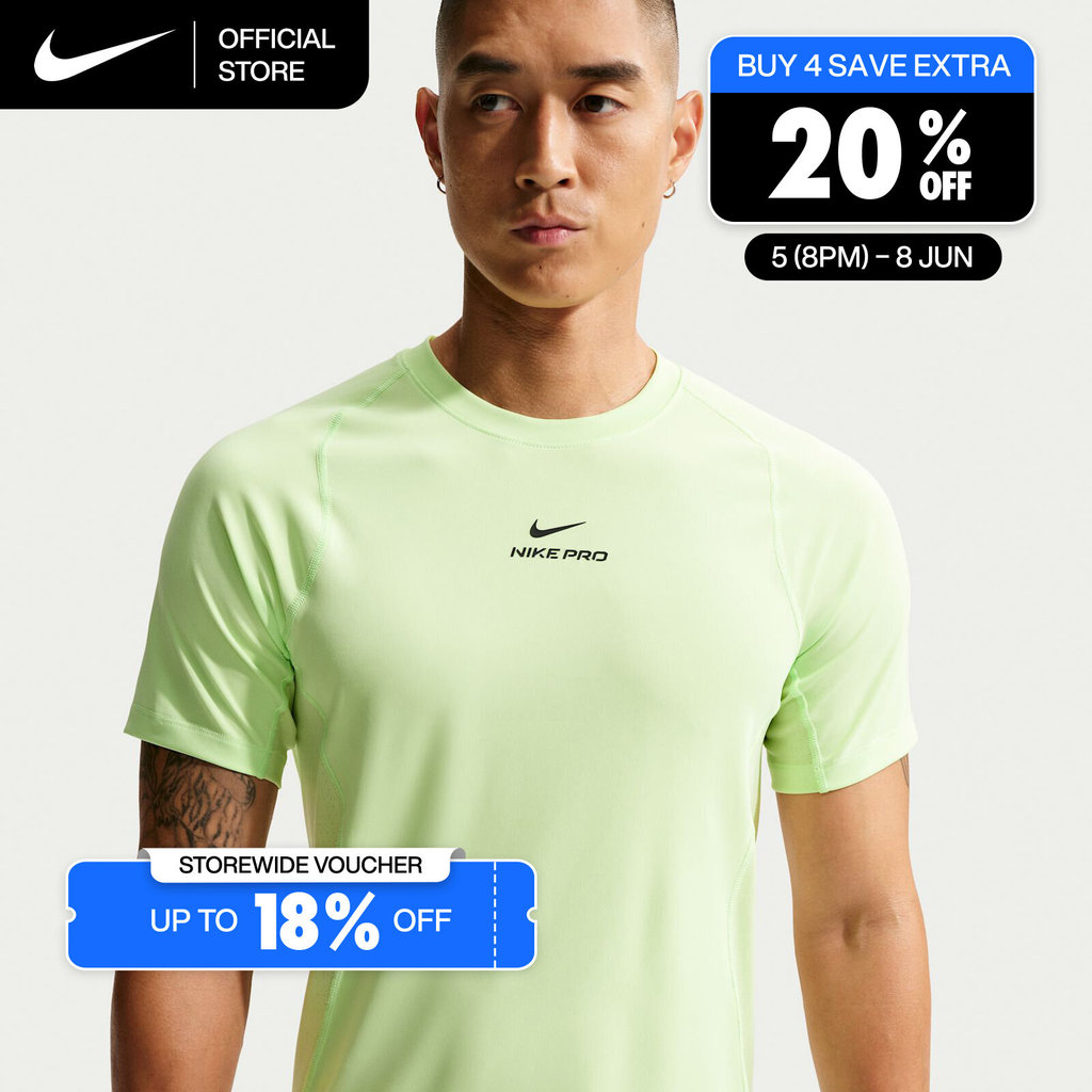 Nike Dri-FIT Men's Pro Training Short-Sleeve Top - Light Liquid Lime [HV0410-360]