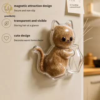 [GOY] โปร่งใสแมวผมเก็บตู้เย็นแม่เหล็กสัตว์เลี้ยงขน Keepsake แคปซูล DIY ของที่ระลึก Cat Whiskers Collector แม่เหล็กติดตู้เย็น TH