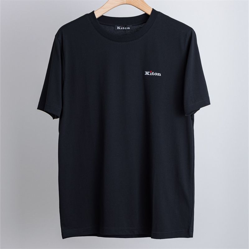 O9SM Kit**n Spring and summer new men's simple and stylish round-neck letter embroidery logo Two-ton
