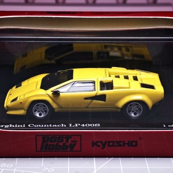 [สต๊อกพร้อม 1 รายการ] Jingshang KY ปกแข็ง Lamborghini Countach LP400 S สีเหลือง 1/64Post Hobby Limit
