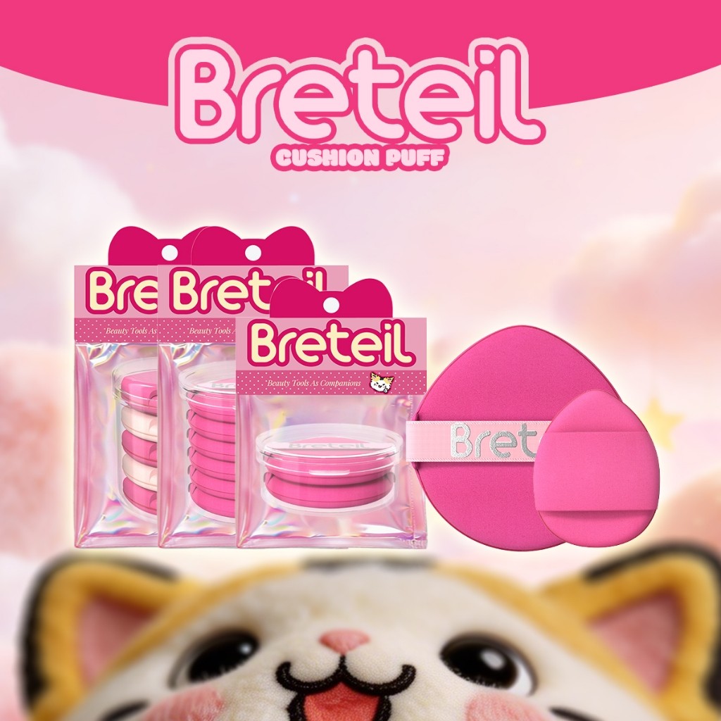 Breteil พัฟคุชชั่น - ใช้ได้ทั้งแบบเปียกและแห้ง อุปกรณ์ทาครีมรองพื้นแบบปกปิดริ้วรอย BR-P22