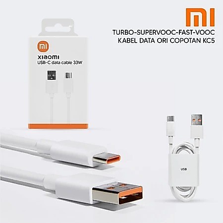 168 สายเคเบิลข้อมูล Xiaomi Type C ดั้งเดิมถอดการชาร์จอย่างรวดเร็ว KC5 33W
