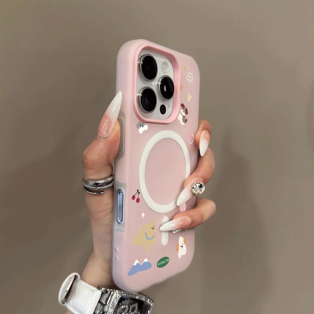 เคสไอโฟน 13 11 สำหรับ IPhone 16 17 Air 15 12 14 Pro Max XR Max 7 8 สุนัขน่ารัก แรงดึงดูดแม่เหล็ก GDC