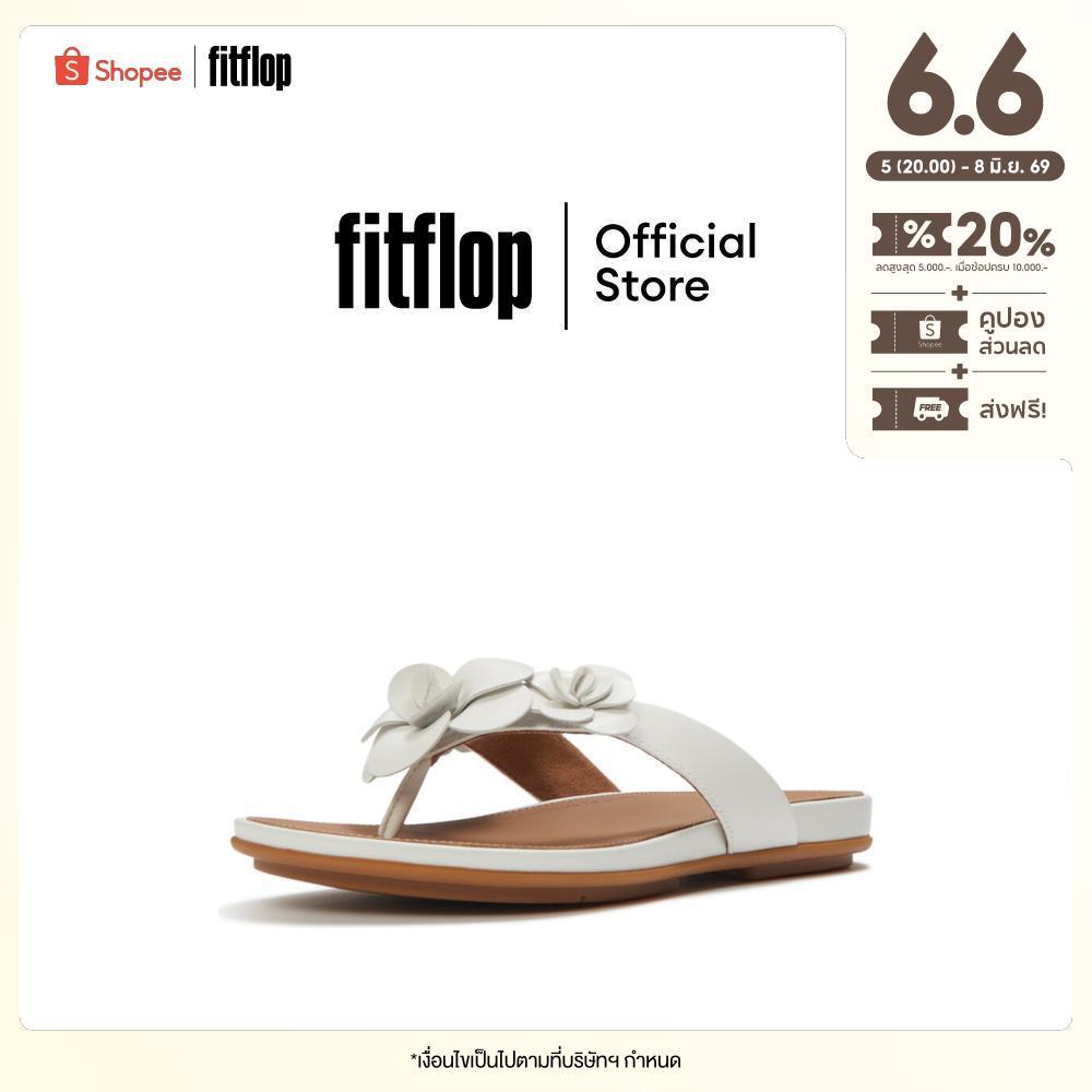 FITFLOP GRACIE FLOWER LEATHER รองเท้าแตะแบบหูหนีบผู้หญิง รุ่น A4A-194 สี URBAN WHITE