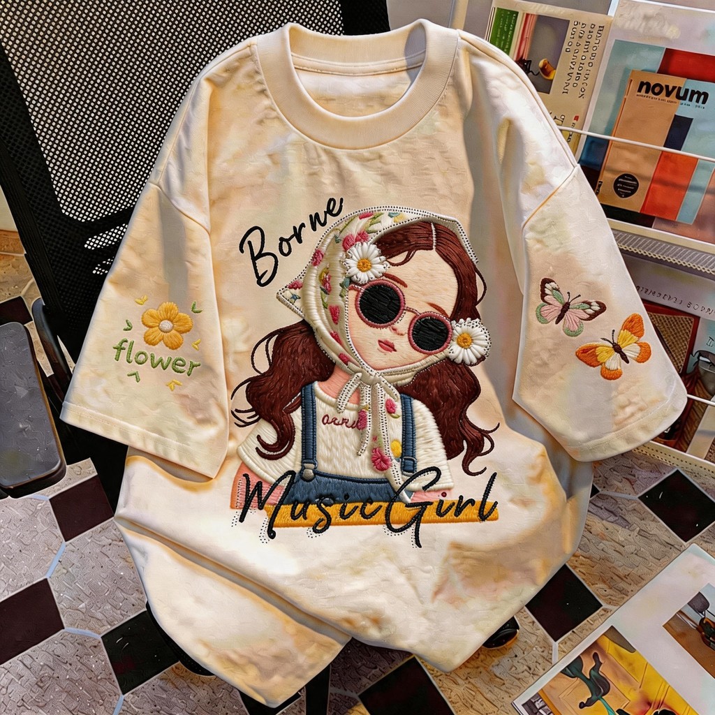 TEE·SHOP🍀 เสื้อยืด Oversize 'Floral Butterfly Retro' สไตล์เกาหลี ใส่ได้ทั้งชายหญิง ผ้านุ่มสบายตัวทั้งวัน รองรับ COD📦