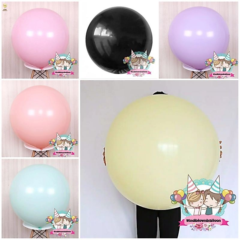 WINDBLOWN BALLOON LATEX PASTEL 36 นิ้ว / ขนาดใหญ่ JUMBO Plain LATEX Rubber BALLOON