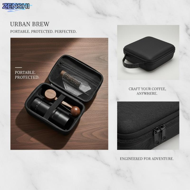 [Zen-t] เครื่องบดกาแฟ EVA Hard Shell Storage Boxpact Design Space Saving Portable Carry Bag for Travel Office Home Use