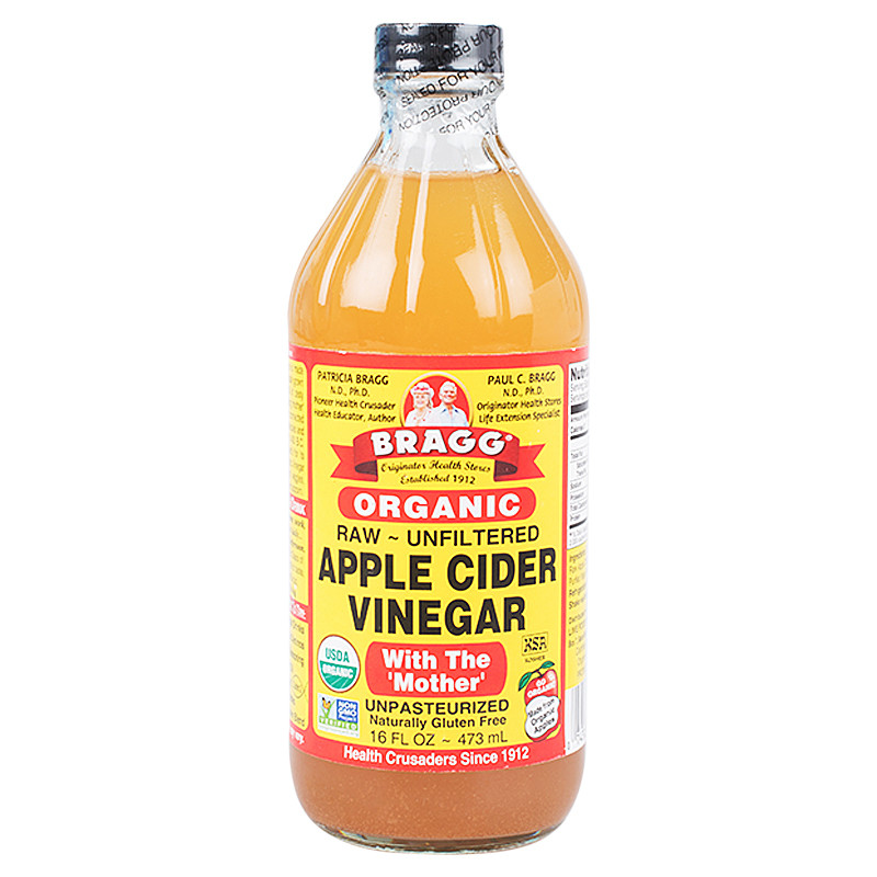 แบรคน้ำส้มสายชูหมักจากแอปเปิ้ล 473มล. Bragg Apple Cider Vinegar 473ml. [หมายเลขบาร์โค้ด 0074305001161 ]