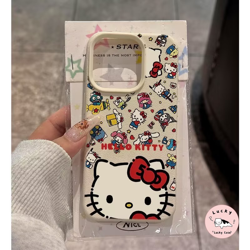 เคสหนังสัมผัส Kitty กันกระแทก สไตล์ฮิต เหมาะสำหรับ17 iPhone 15 14 17 11 13 16 12 Pro Max air 7 8 15 14 16 Plus X XR XS