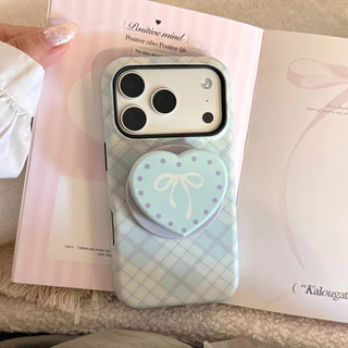 วงเล็บแม่เหล็กสไตล์เกาหลี แอปเปิล ไอโฟน17น เคสโทรศัพท์เหมาะสําหรับ 16 โบว์ลายสก๊อต 15 เคลือบ 14 กันกระแทก