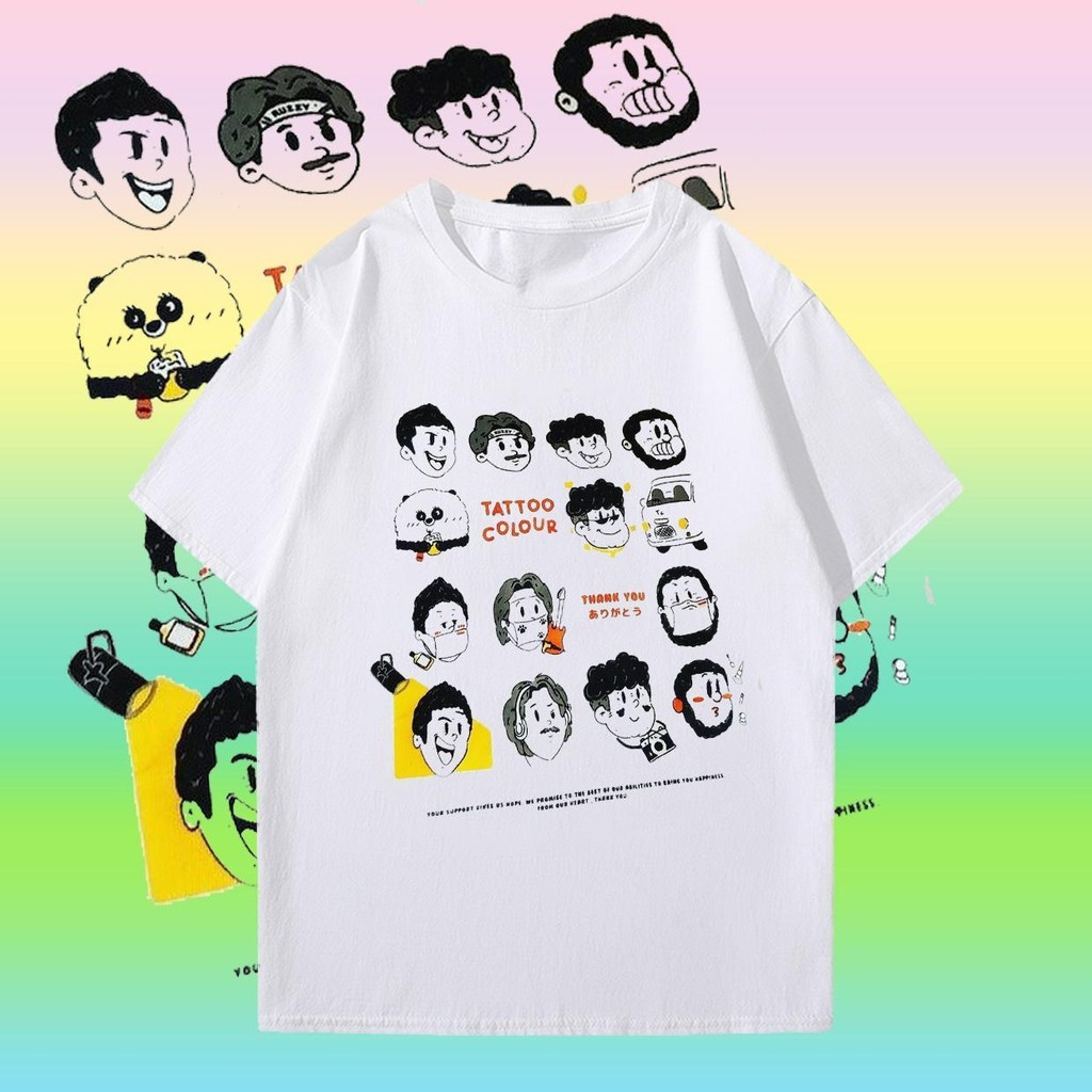 เสื้อยืดคอลเลคชั่นภาพเหมือนวงดนตรี Tattoo Colour Thailand ลายการ์ตูนน่ารัก เสื้อลำลองสำหรับแฟนๆ มีไซส์ S-5XL