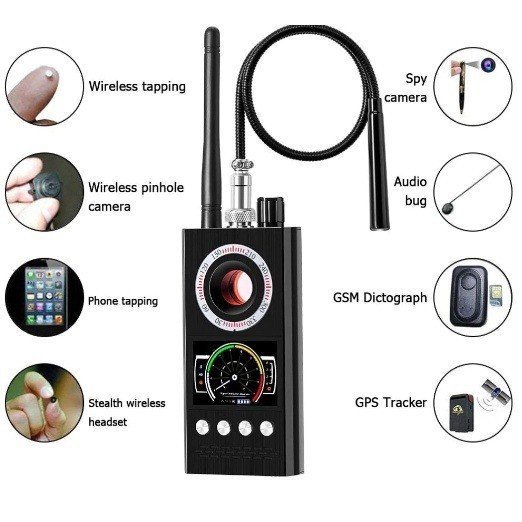 K68 กล้องซ่อนเครื่องตรวจจับ Anti Spy Detector GPS Tracker Detector, Bug Detector เครื่องสแกนลายนิ้วม