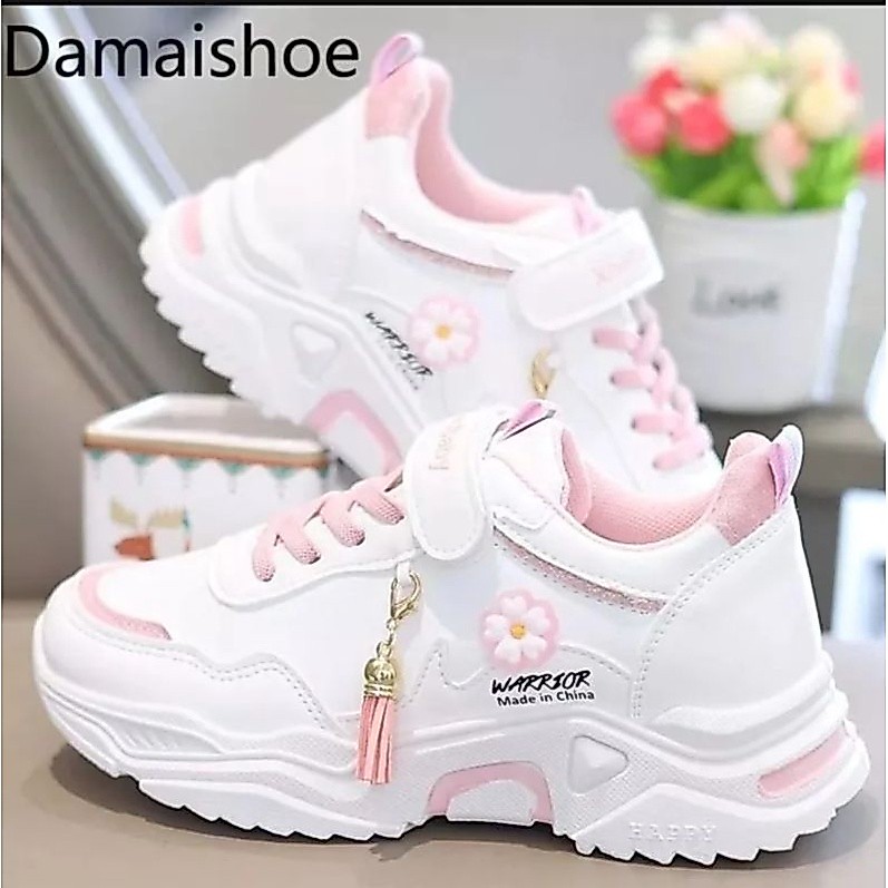 รองเท้าเด็กผู้ชาย นักเรียน เวลโคร หนัง สีสัน รองเท้าผ้าใบเด็กผู้หญิง แฟชั่น กันน้ำ กันลื่น