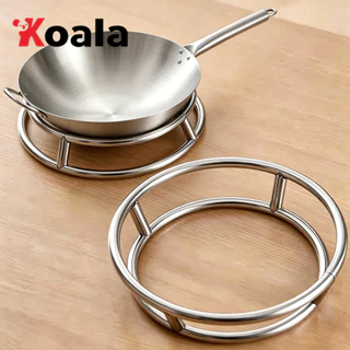 KOALA ขาตั้งวางกระทะผัดสแตนเลสหนาคู่วง ขาตั้งหม้ออเนกประสงค์ วางหม้อ/หม้อดิน/กระทะ ป้องกันความร้อนขัดโต๊ะ