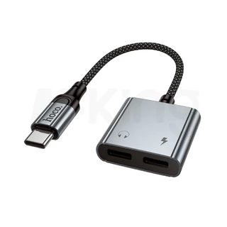 ตัวแปลงสัญญาณเสียง HOCO UPA34/UPA34A 2in1 Type-C เป็น Type-C/Jack 3.5mm AUX ยาว 15 ซม.