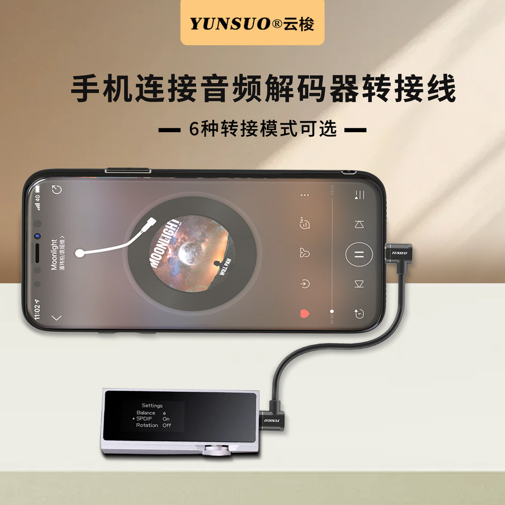 [Premium] OTG Amplifier Cable Live Adapter Cable Typec to Lightning Small Tail Decoding เหมาะสําหรับ