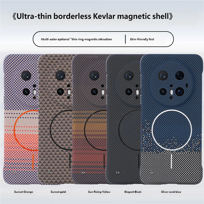 เหมาะสําหรับ Huawei Mate80pro Mate70 Magnetic Kevlar รูปแบบเคสโทรศัพท์ P70 P80 Ultra-Thin Frameless 