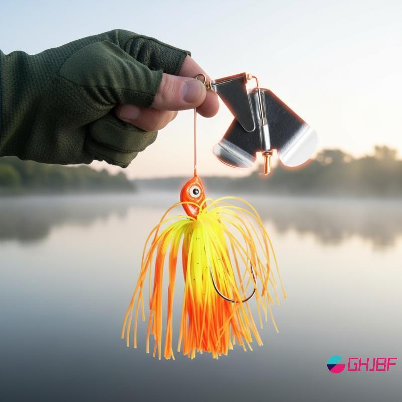 GHJBF] Bass Fishing Lure Weedless Spinnerbait Jig สําหรับน้ําจืดและน้ําเค็มเดิม Wobbler ประดิษฐ์ sns