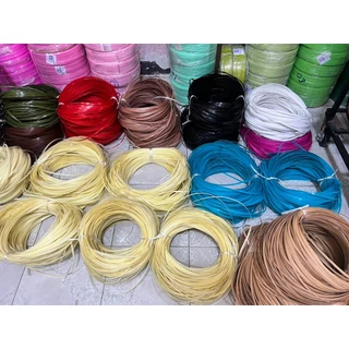 เส้นพลาสติกสานบ้านมีทรัพย์ ตราลูกโจ้แท้ 6 มม. สีพื้น 29 สี สำหรับสานกระเป๋า สานตะกร้า งานจักสาน DIY เลือกขนาด 0.5 กก. /