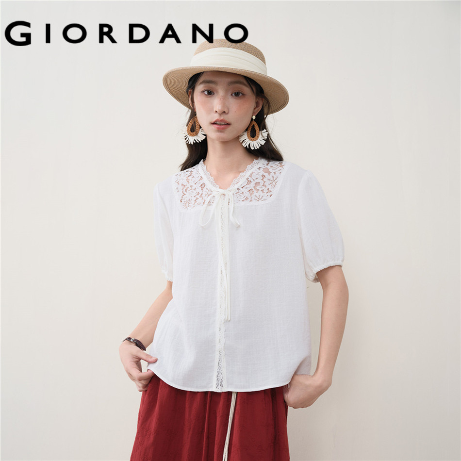 GIORDANO WOMEN Women Stitched Shirt 18346510
