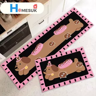 พรมเช็ตคู่ลายสัตว์ 3D (ไร้ขอบ) เซ็ต 2 ชิ้น กันลื่น ซับน้ำดี Cute Style 40x120+40x60 cm