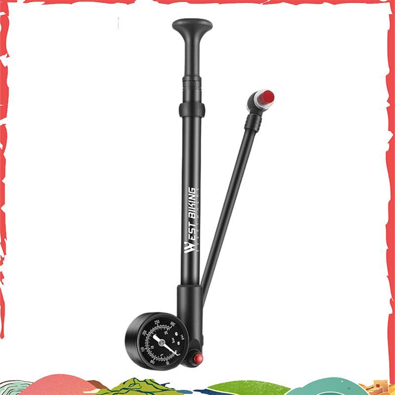 ปั๊มจักรยาน 300PSI แรงดันสูงพร้อมเกจวัดจักรยานด้านหน้าส้อมปั๊ม Inflator พร้อม Schrader วาล์วอุปกรณ์เ