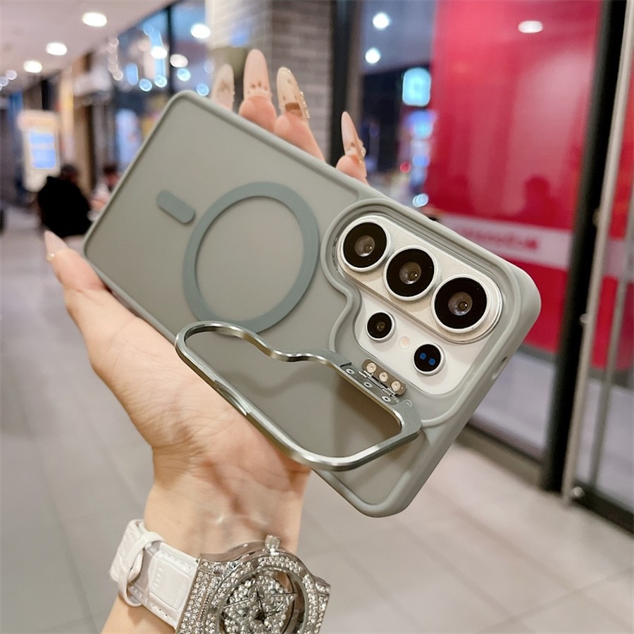 SAMSUNG เคสโทรศัพท์สําหรับSamsung S24 S25 FE S26 Plus S23 Ultra A37 A57 A16 A36 A56 A17 A26 5Gกล้องพับขาตั้งผู้ถือแม่เหล็กกรณี