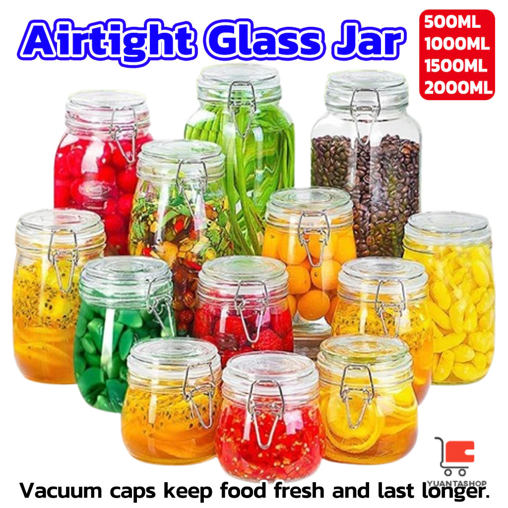 YT โหลแก้วมีฝาปิด โหลแก้วสูญญากาศ ขวดโหล Glass sealed jar