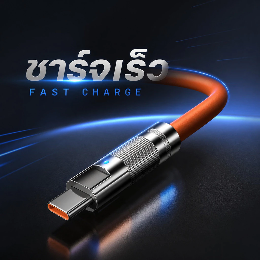 สายชาร์จเร็ว 3in1 สายชาร์จ รองรับโทรศัพท์มือถือทุกรุ่น Fast Charging Cable 1M 2M