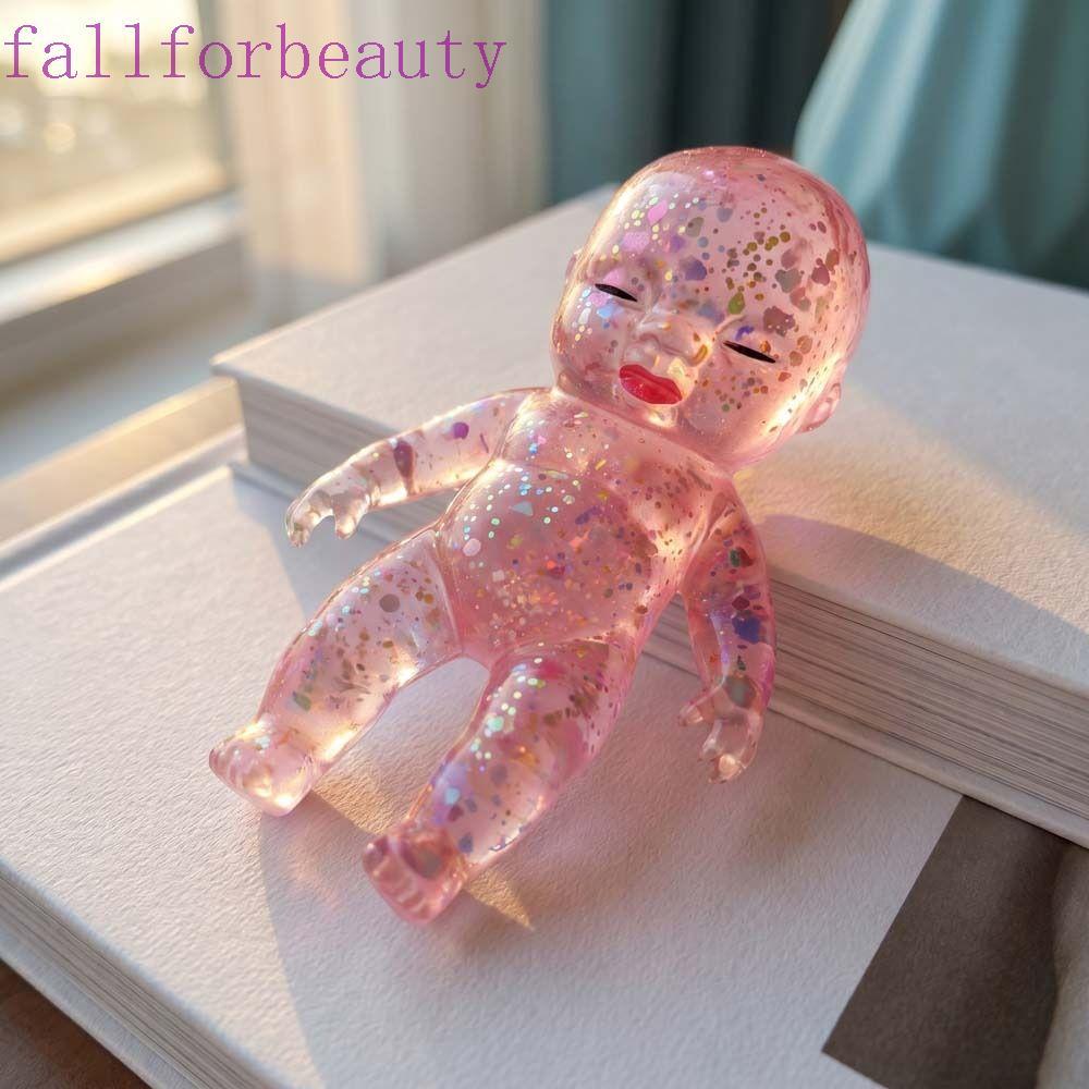 FALLFORBEAUTY ตุ๊กตาน่าเกลียด Squishy ของเล่น, จําลองเด็ก Siliconen Natasha Fidget ของเล่น, Reborn เด็กน่ารักที่มีสีสัน 14 ซม.ช้า Rebound ของเล่นสาวของเล่น
