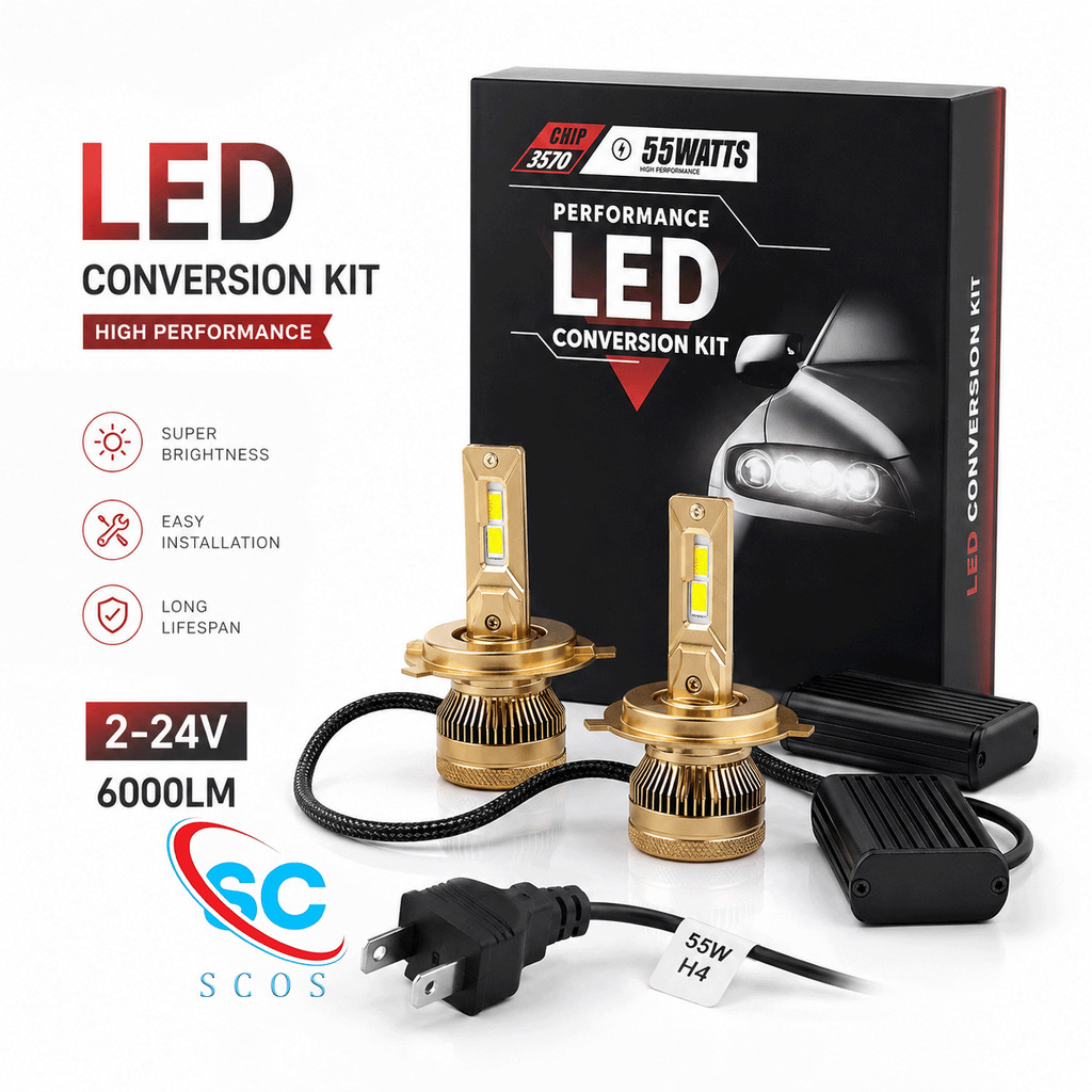 โคตรแจ่มไฟหน้ารุ่น V55 กำลังไฟ 55W หลอดสว่าง H/16000LM L/16000 12-24v พร้อมส่งจากไทย