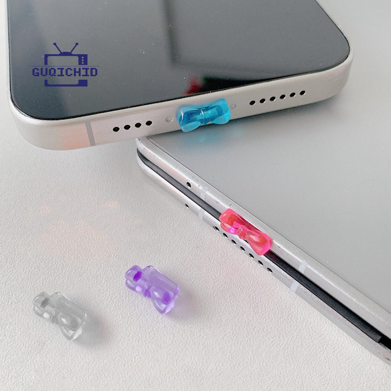 จุกกันฝุ่นรูปโบว์สำหรับพอร์ตชาร์จ Type-C และช่องเสียบหูฟัง ดีไซน์สร้างสรรค์