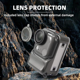 ArgoG Insta360 GO Ultra TPU เคสป้องกันพร้อมฝาครอบเลนส์และเชือกเส้นเล็กปกอ่อน Insta360 GO Ultra อุปกรณ์เสริม