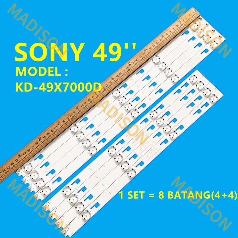 ใหม่ TV Backlight LED KD-49X7000D SONY 49 นิ้ว LAMPU TV KD-49X7000 8 ชิ้นต่อชุด