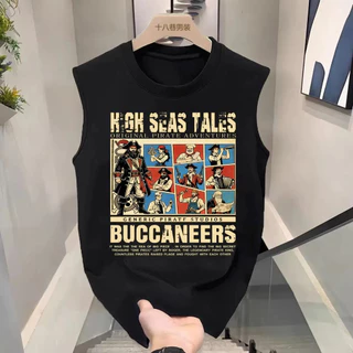 [Autuoman]เสื้อยืดคอกลมแขนกุด ลายสวยทรงเท่ เสื้อยืดผู้ชายสีดำClothing Man