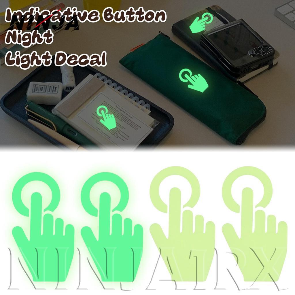 [H&L] 2/3/5/10 ชิ้น Self-กาว Luminous Touch Indicator Decals,เรืองแสงใน Dark Clear Hand Icon สําหรับ