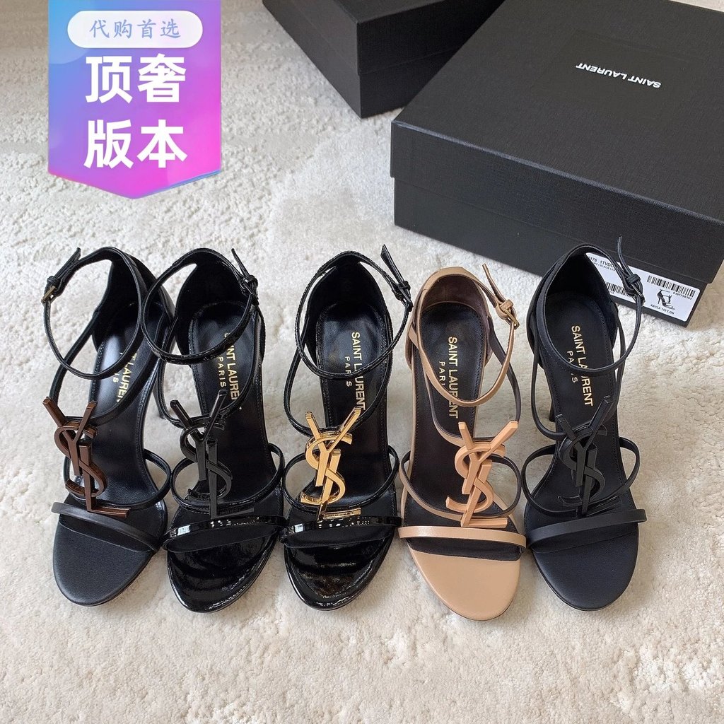 [เกรด Daigou] SAINT LAURENTYSL Classic Royal Sister Big logo รองเท้าส้นสูงส่วนใหญ่ Understand ผู้หญิ