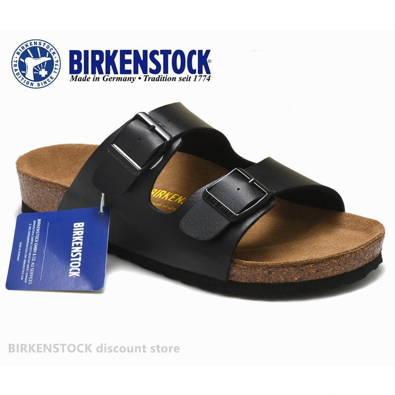 Bikenstock รองเท้าลําลอง ผู้ชาย/ผู้หญิง สไตล์คลาสสิค แมท สไตล์บีช รองเท้าแตะคอร์กสีดํา ไซส์ 34-45