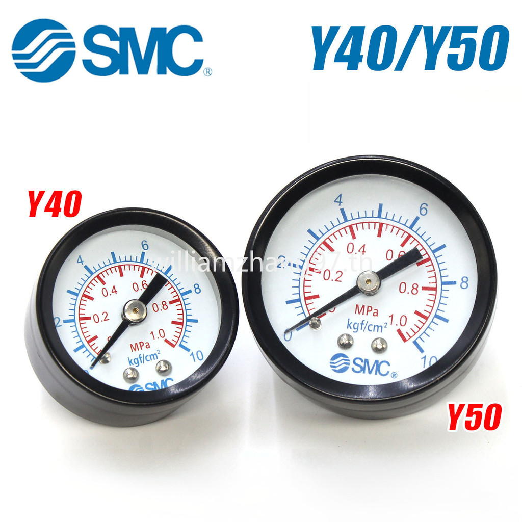 เครื่องวัดความดันแบบนิวเมติก SMC พร้อมเกลียว 1/8" รุ่น Y-40Z / เครื่องปรับแรงดันพร้อมเกลียว 1/4" รุ่น Y-50Z