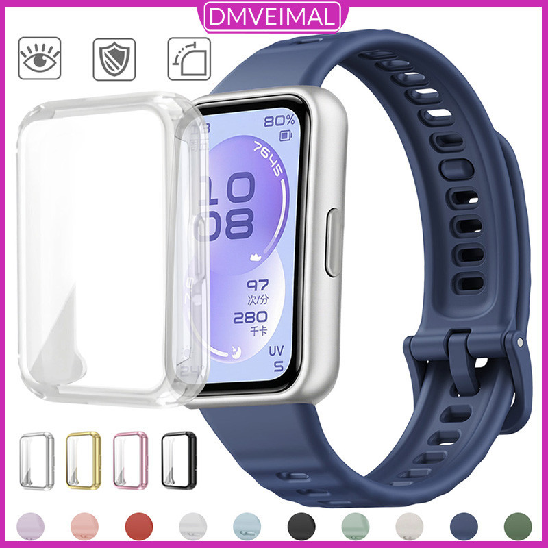 กรณี TPU ป้องกัน Gores อ่อน + สายยาง for Smartwatch Huawei Band 11/11 Pro สายรัดข้อมือซิลิโคนป้องกันหน้าจอฝาครอบกันชน