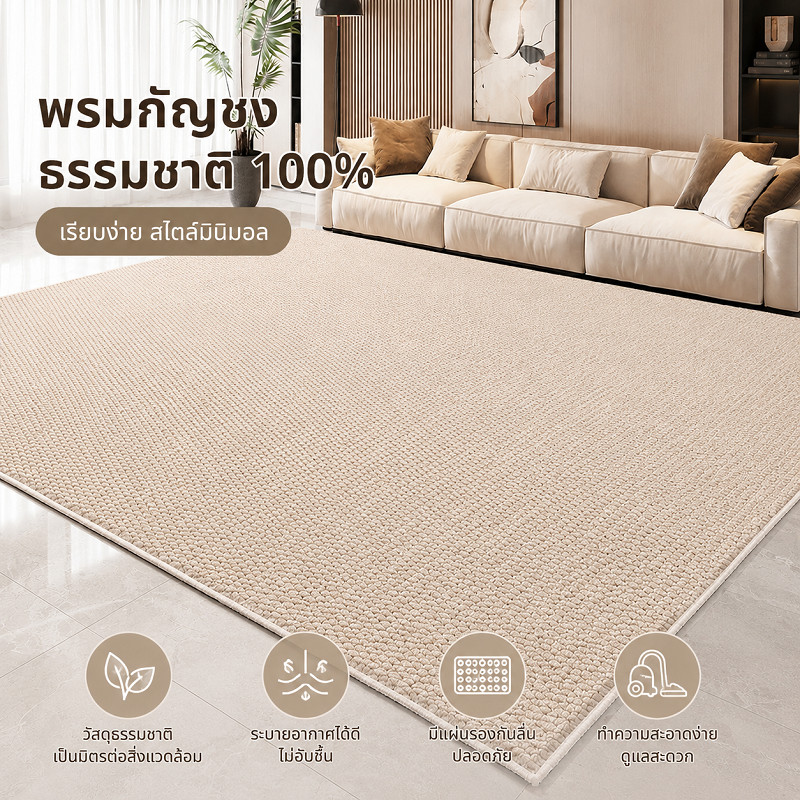 พรมเช็ดเท้า ป่านศรนารายณ์ กันลื่น ซับโคลน ทำความสะอาดง่าย แผ่นกันเล็บขูด 80*160ซม